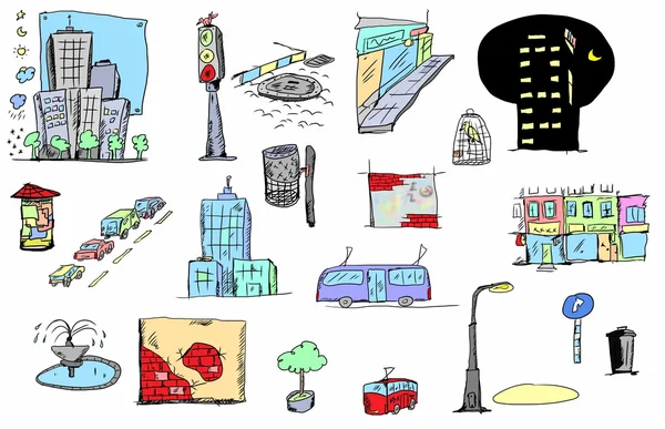 City color sketch — Stock Image City color sketch Stock Picture
