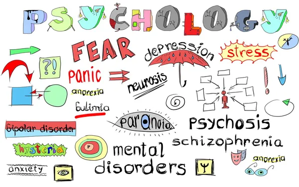 Konzept der psychischen Störungen, von Hand gezeichnet — Stockfoto