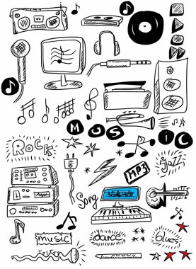 School Doodle numbers and mathematical symbols