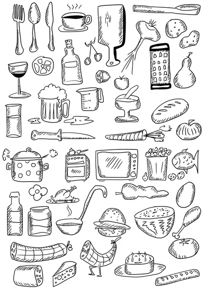 Doodle jídlo — Stock fotografie