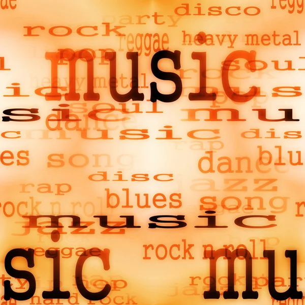 Illustration av musik ord bakgrund, struktur — Stockfoto