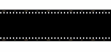 Cinema film strip black blank isolated on white background clipart