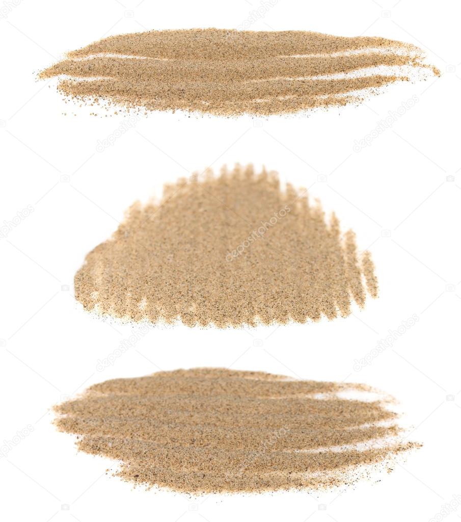 set pile desert sand isolated on white background