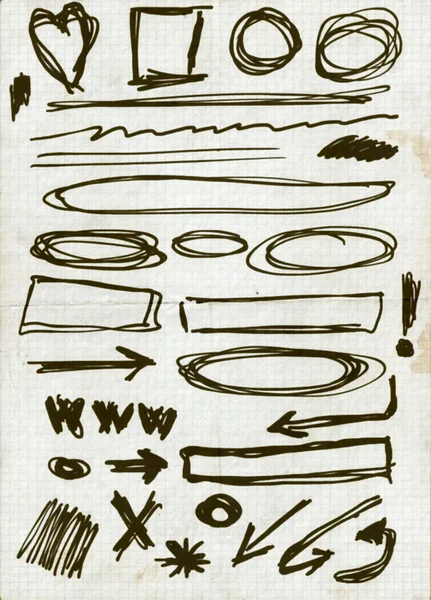 Staré papírové pozadí doodle — Stock fotografie