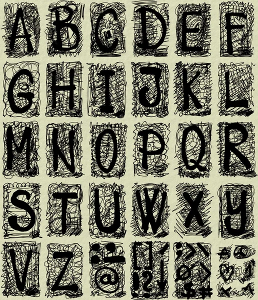 Lettres dessinées à la main avec texture jaune — Photo