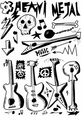 Doodle müzik, heavy metal, el çekilmiş gitar