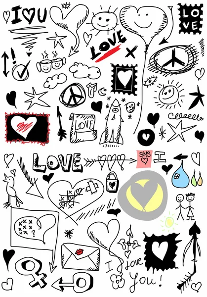 Love doodle set — Stock Photo, Image