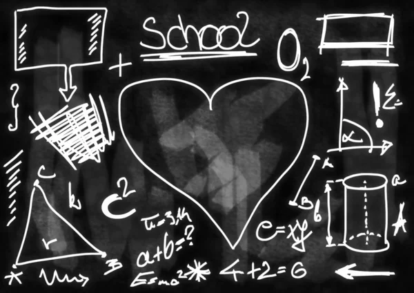 Escola Doodle blackboard fundo e textura — Fotografia de Stock