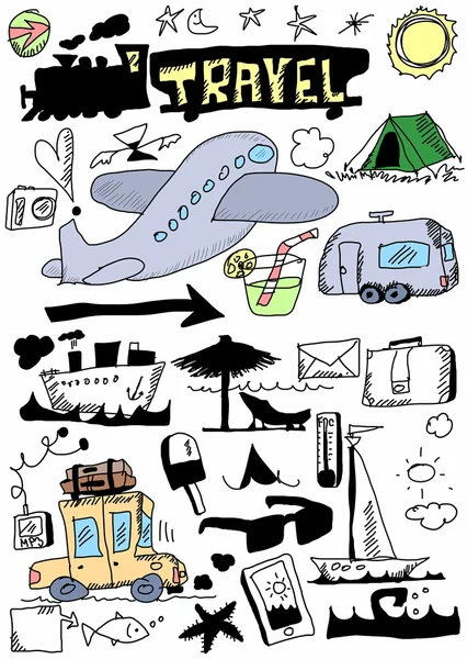 Travel doodles collection — Stock Photo, Image