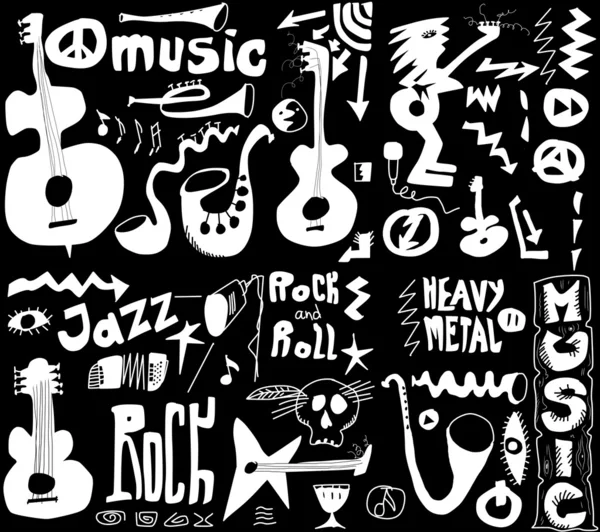 Grappige muziek doodles — Stockfoto