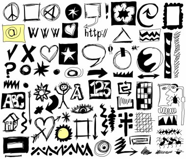 Doodle tasarım öğelerinin arka plan