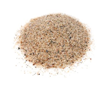 Makro kazık beyaz arka plan (Akdeniz kum üzerinde izole kum çöl)