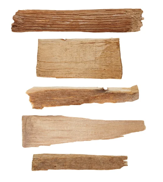 Collection pieces of broken planks isolated on white, with clipping path — Stock Photo, Image