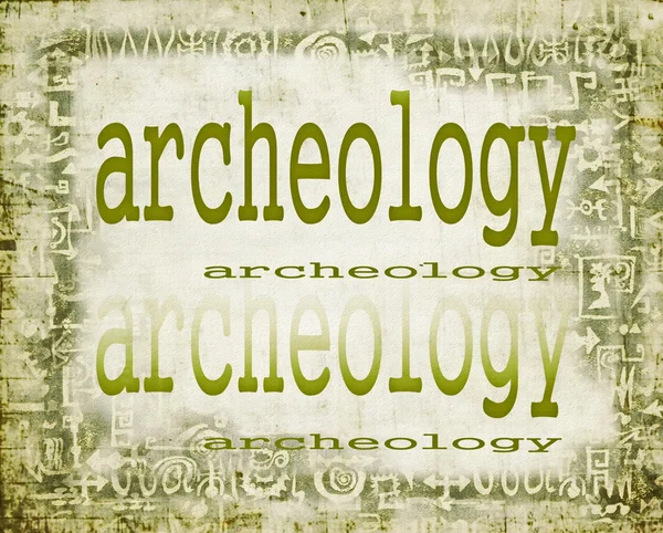 Concepto de arqueología sobre fondo de papel viejo con adornos —  Fotos de Stock