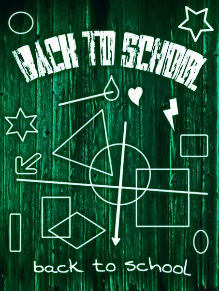 Doodle back to school background, doodle school symbols on old chalkboard — Stock Photo, Image