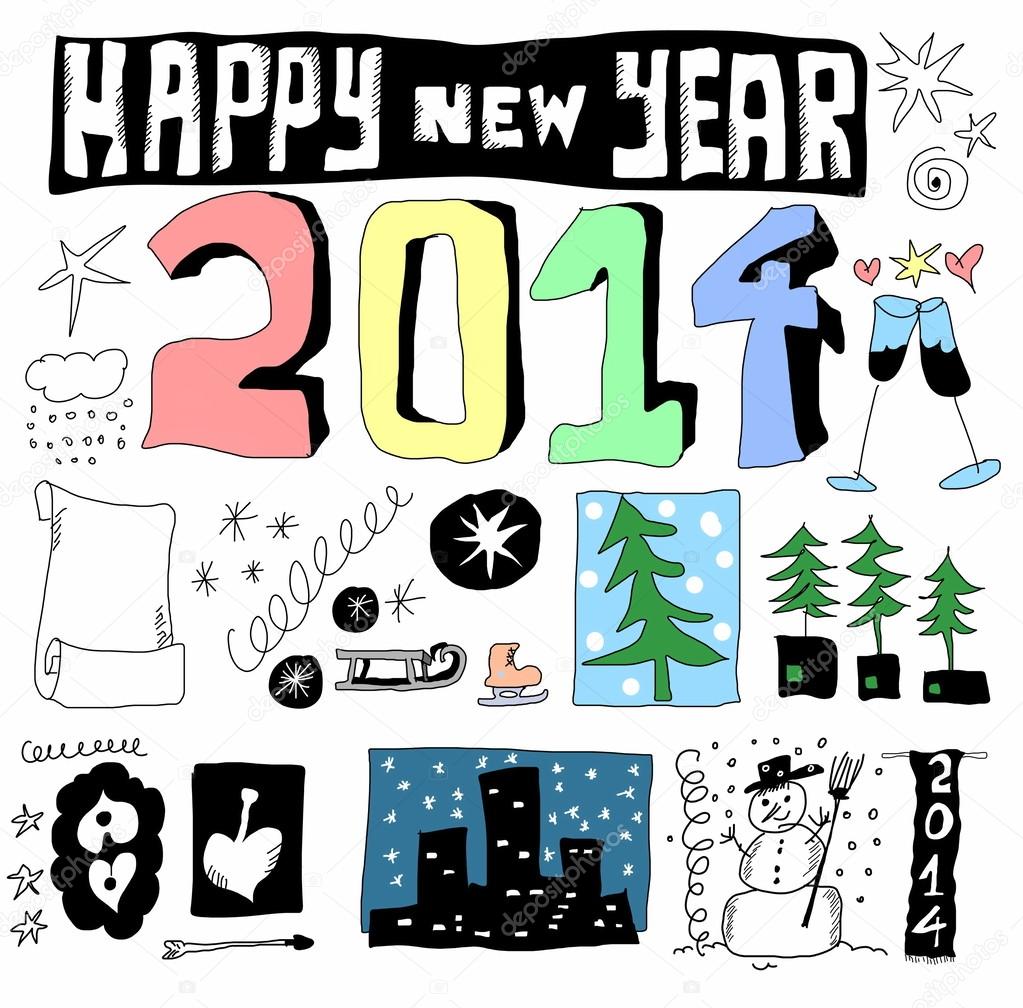 Doodle happy new year 2014