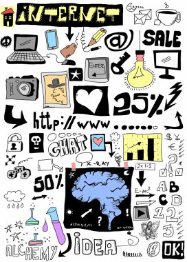 tasarım öğeleri doodle, çizilen illüstrasyon teslim Internet