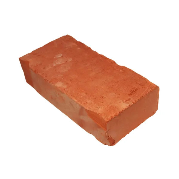 Red brick isolated on white background — Stock Photo, Image