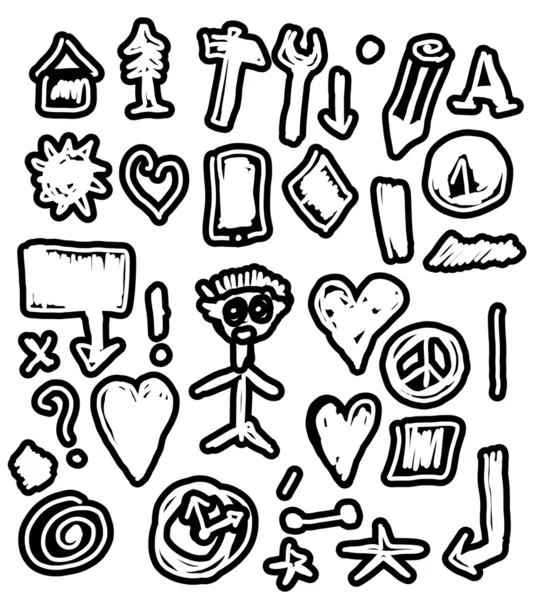 Basitleştirilmiş iş tasarım öğeleri, çizilmiş doodle — Stok fotoğraf