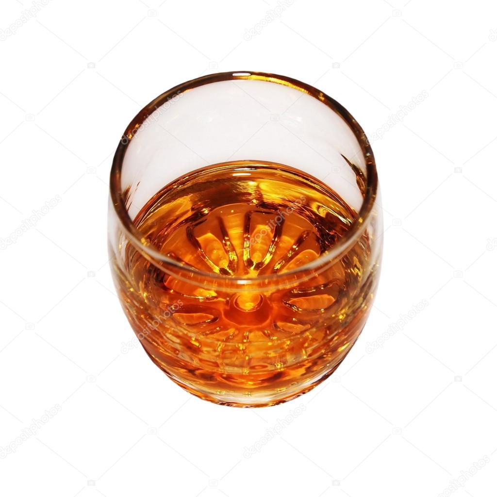 Glass brandy isolated on white background