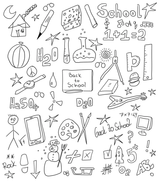 Escuela Doodle, de vuelta a la escuela —  Fotos de Stock