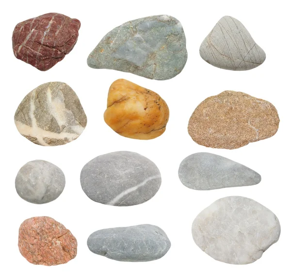 白い背景で隔離のコレクション岩 — ストック写真