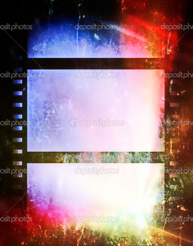 Grunge colorful film strip background