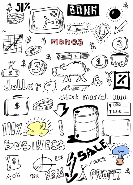 Doodle business bakgrund — Stockfoto