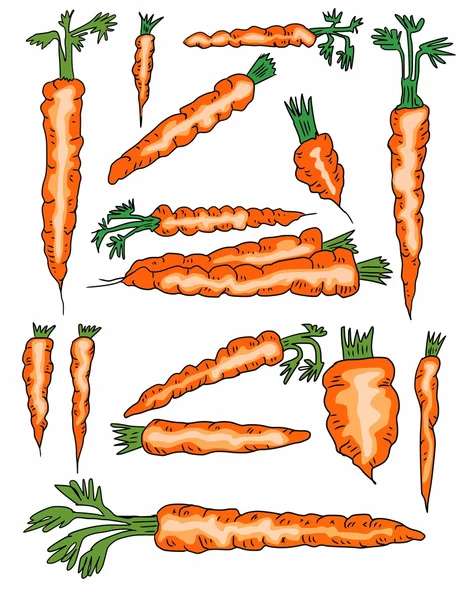 Набор каракулей цвета моркови фон — стоковое фото