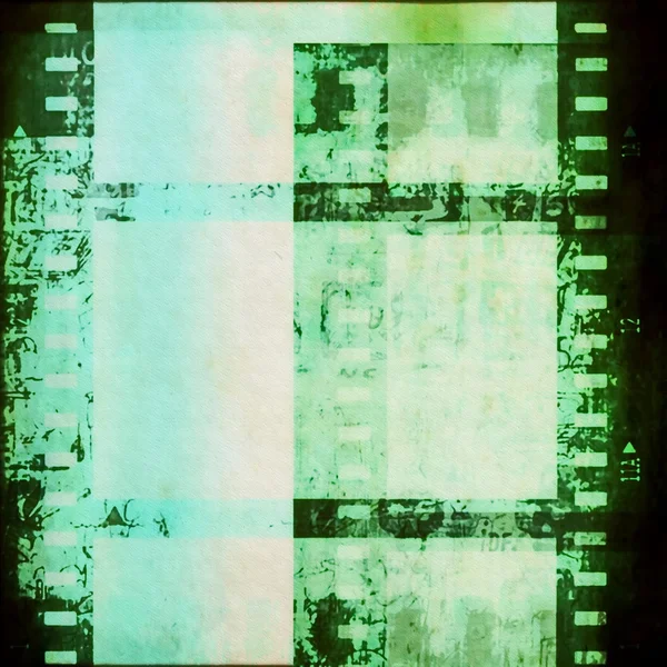 Fond de bande de film grunge vert, texture du papier — Photo