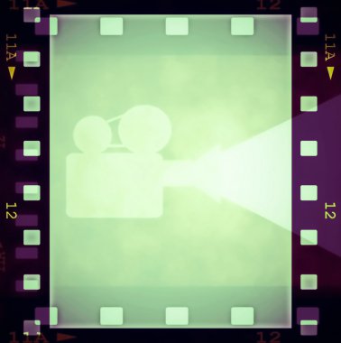Film şeridi çerçeve ve film projektör