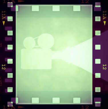 film strip frame and movie projector clipart