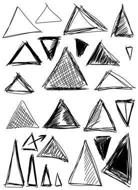 Doodle, elle çizilmiş şekiller üçgen ayarla