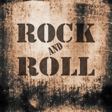 Rock and roll müzik, eski paslı duvar arka planlar ve doku