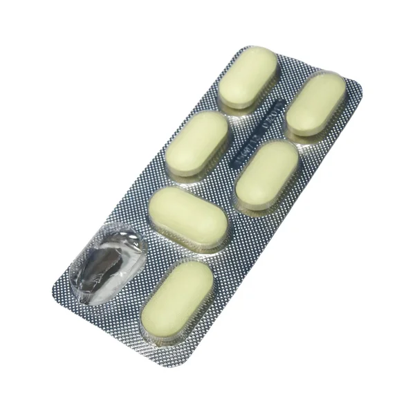 Pack de pastillas aisladas sobre fondo blanco — Foto de Stock