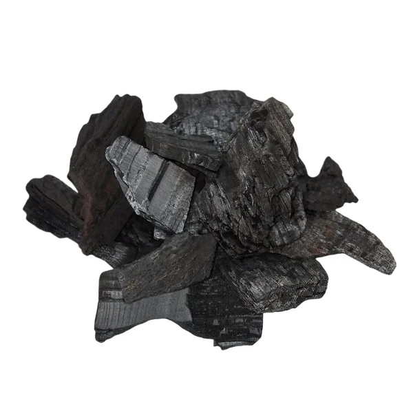 Pilha de carvão isolado no fundo branco — Fotografia de Stock