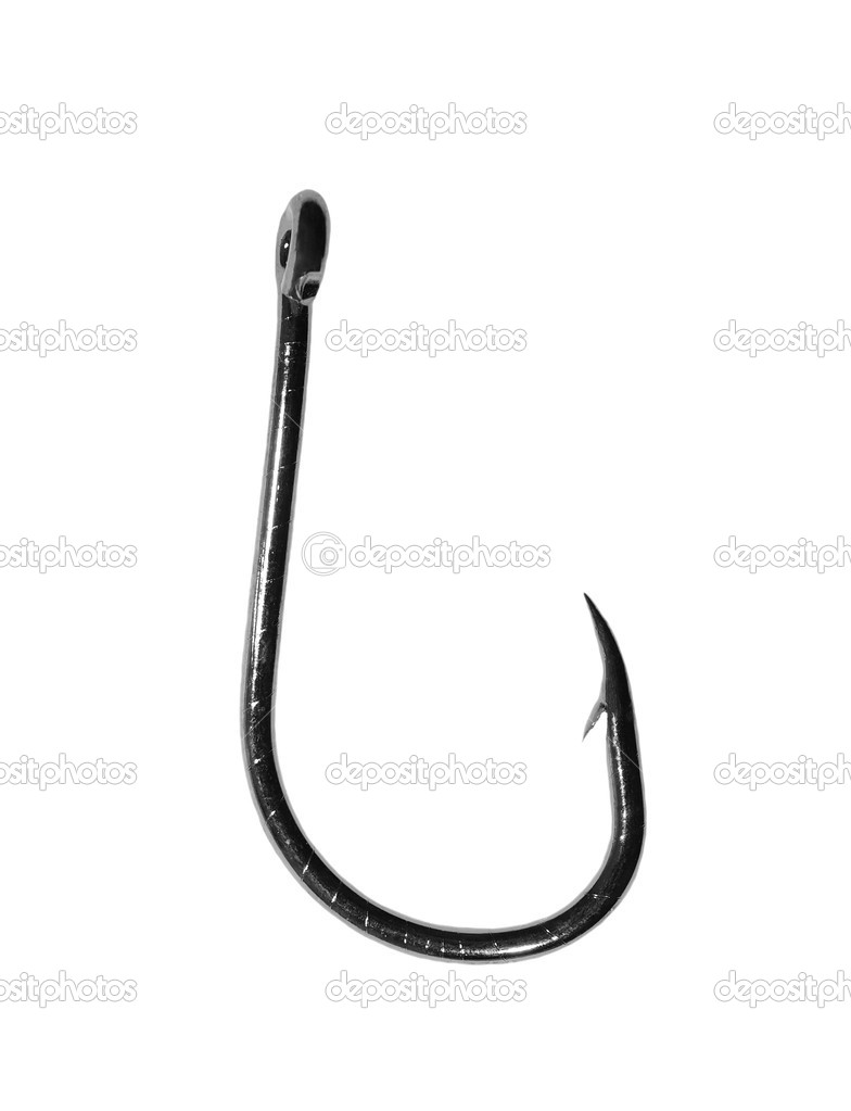 Fishing hook isolated on white background, with clipping path