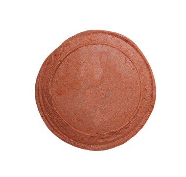 Beyaz arka plan üzerinde izole eski boş yuvarlak tuğla