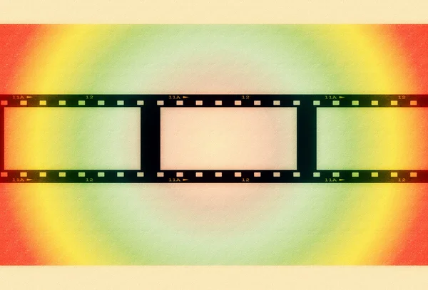 Blank grunge colorful film strip frame paper background — Stock Photo, Image