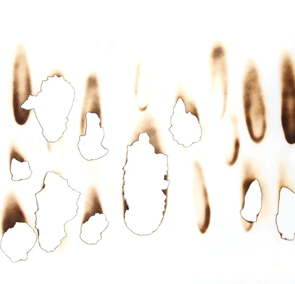 Ange bränt hål isolerad på vit bakgrund och konsistens — Stockfoto