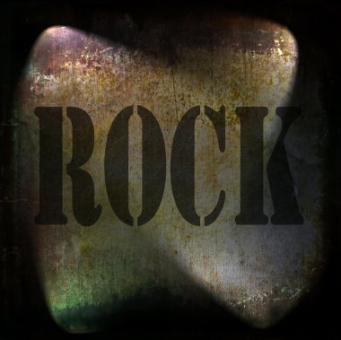 rock müzik kelime, eski paslı duvar arka plan