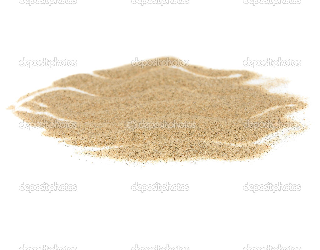 Pile desert sand isolated on white background