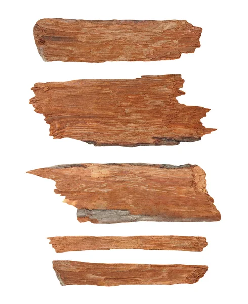 Collection pieces of broken planks isolated on white, with clipping path — Stock Photo, Image