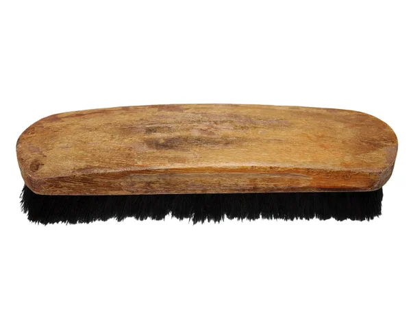 Old wooden brush isolated on white background — Stock Photo, Image