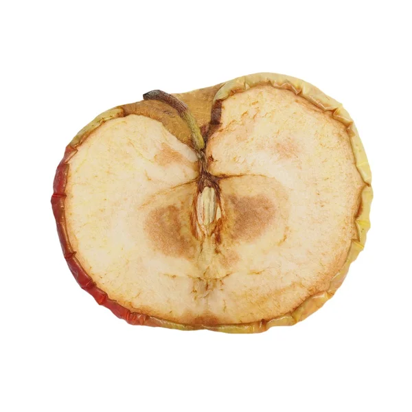 Manzana amarilla mohosa aislada sobre fondo blanco — Foto de Stock