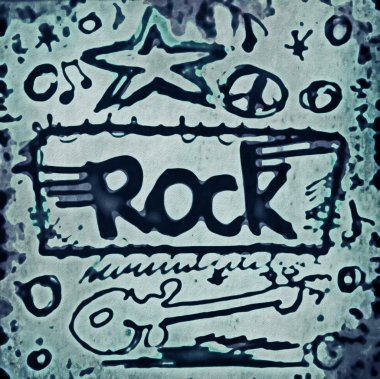 Doodle rock müzik simgeleri arka plan