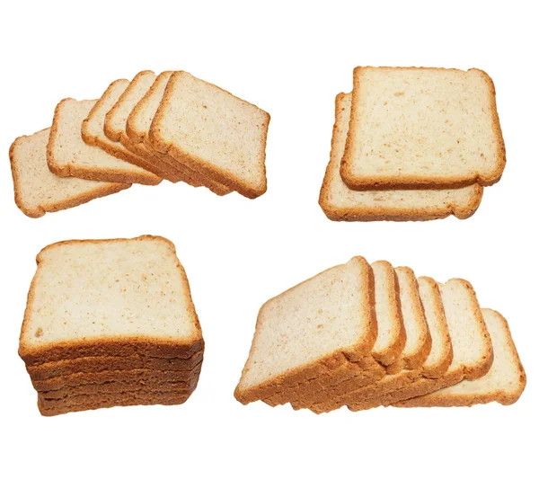 Set sliced bread isolated on white background — Stock Photo, Image