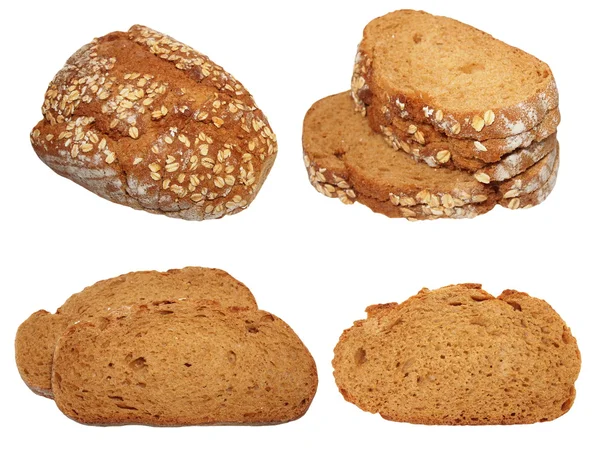 Slice of whole wheat bread isolated on white background — Stock Photo, Image
