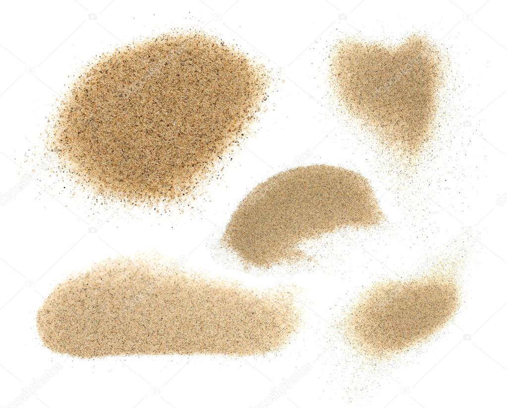 Set pile desert sand isolated on white background