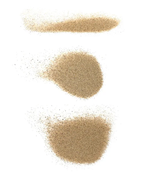 Set pile deserto sabbia isolato su sfondo bianco — Foto Stock